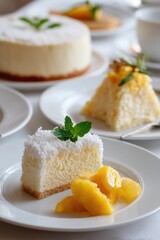 Delicious desserts arranged elegantly, featuring creamy textures