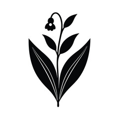 Solitude Symbol with a Single Lily of the Valley