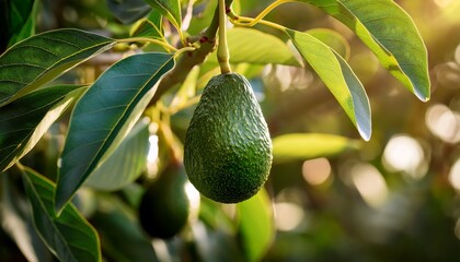 Fototapeta premium close up of a avocado in tree