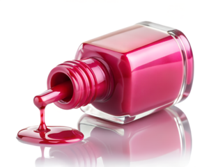 red nail polish isolated on white background. Transparent PNG file type available .