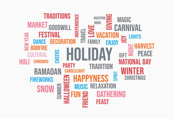 holiday word cloud template concept