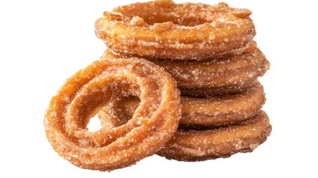 Delicious Stack of Sugar-Glazed Cinnamon Donuts for Sweet Treat Lovers