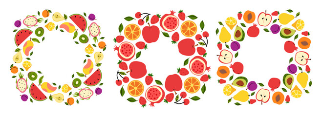 Colorful fruit wreaths create a vibrant display of natures bounty