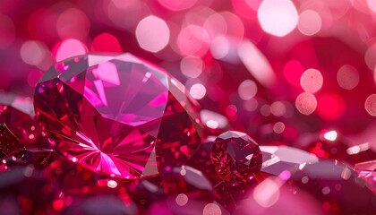 赤色に輝くルビーの宝石。AIで生成