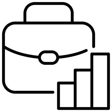 black briefcase with growth chart clip art preview