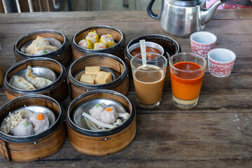 Dim sum steamer cooked homemade