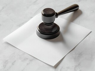 Judge's Gavel on Paper