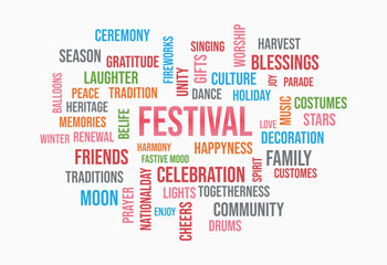 Festival word cloud template concept