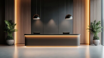 modern hotel reception area with clean lines, elegant lighting fixtures, and a welcoming atmosphere that sets the tone for an exceptional guest experience from the moment of arrival.
