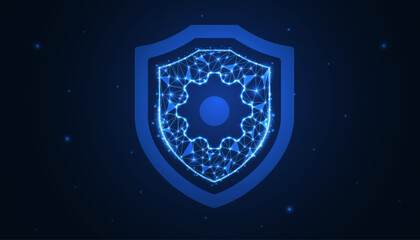 Low Poly Shield Icon Design: Stylized 3D Protection Symbol for Games, Apps, UI, Security, and Digital Interfaces