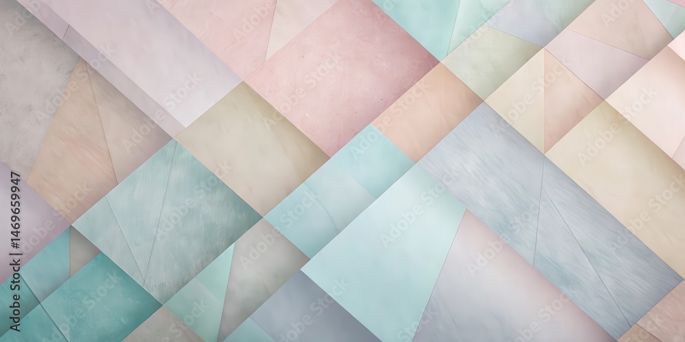 Poster abstract geometric pattern of pastel colors and diagonal shapes