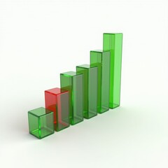 Glass bar graph shows stunning growth potential upward trend success visualized