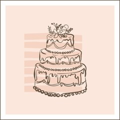 Modern digital art form - aesthetic, whimsical linear Regency card (Bridgerton wedding) in soft pastel colors.