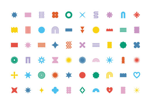 Colorful Abstract Modern Geometric Minimal Icons Set