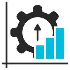 Advancement Glyph Blue Grey Icon