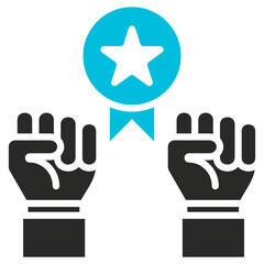 Competitiveness Glyph Blue Grey Icon