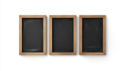 Rectangular And Square Chalkboard With Wooden Frame For Schools. Blackboards With White Chalk Stains, Ideal For Classroom And Restaurant Menus.
