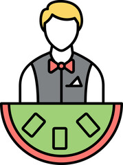 croupier illustration on a white background     