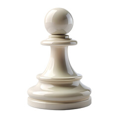 white chess pieces isolated on white background. Transparent PNG file type available .