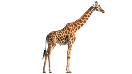 Majestic Full Giraffe on Isolated White Background - Professional Animal Photography