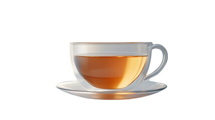 Naklejka premium Glass Cup of Tea Isolated on White Background - Professional Stock Photo