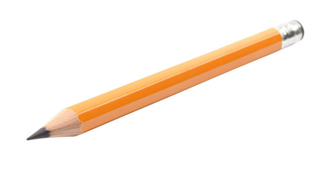 Single pencil isolated on transparent or white background for graphic design projects