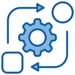 Transformation Blue White Icon