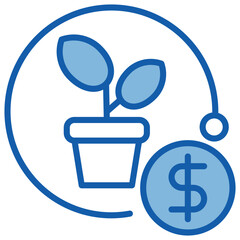 Investment Blue White Icon
