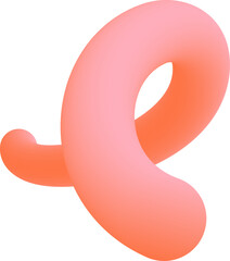 Gradient abstract colored shape. 3d wavy fluid line and curved ribbon. Organic design element for dynamic modern poster. Trendy bright squiggles and stroke.