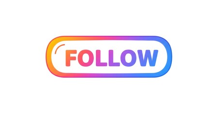 Fototapeta premium Gradient Follow Button for Social Media