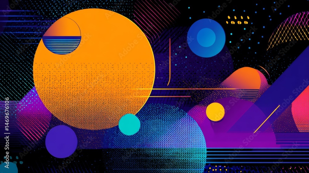Wall mural vector-style image of futurist background abstract technology