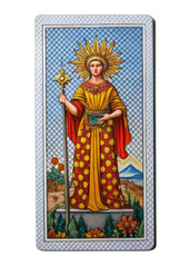 Fototapeta premium Tarot card isolated on a transparent background.