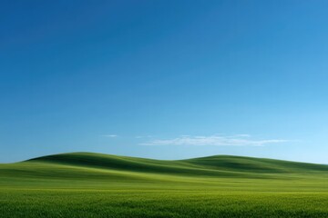 Fototapeta premium serene rural landscape under expansive blue sky