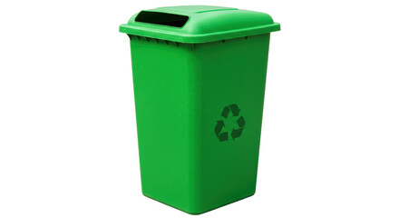 Isolated Green Recycle Bin