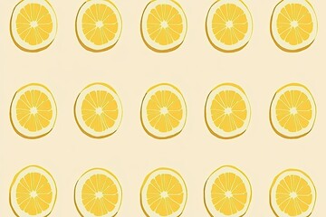 Lemon slices pattern on pastel background
