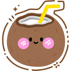 Cute coconut PNG