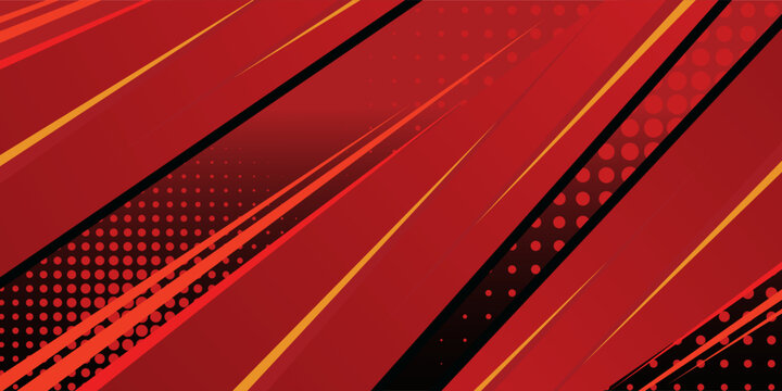 Abstract Red Sports Background Vector. International Sports Day Banner Illustration