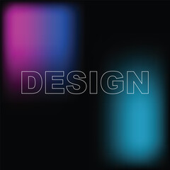 Artistic design concept with neon typography on black background gradient colors abstract