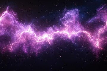 Cosmic energy flows through nebulous space.  A vibrant display of purple and violet streaks, illuminated by inner light, against a backdrop of deep space and scattered points of light