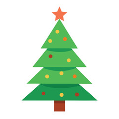 Isolated on white, a green Christmas fir tree stands as a holiday decoration, ready for ornaments and a star for the xmas celebration