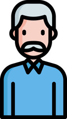 grandfather illustration on a white background     