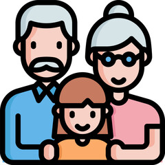 grandparents illustration on a white background     