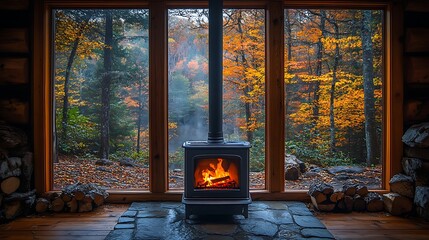 Rustic cabin fire escape wallpapers