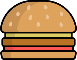 hamburger illustration on a white background    