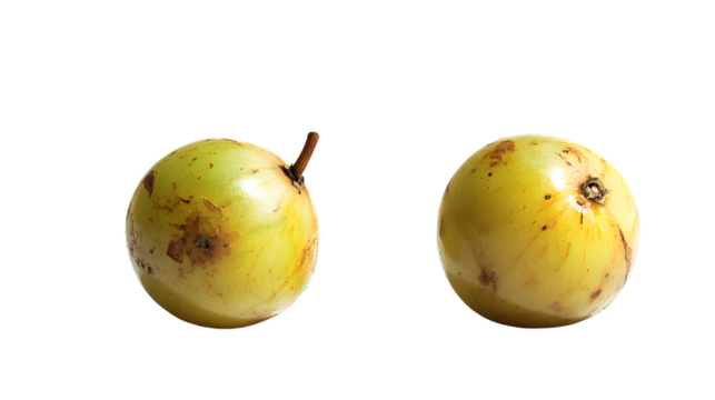Fresh Organic Indian Gooseberry Amla Fruit Isolated on Transparent Background