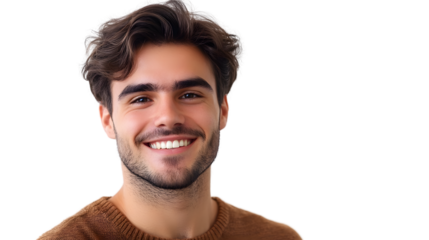 Smiling Handsome Young Man Pose for Camera in Portrait