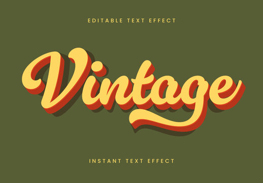 Green And Yellow Vintage Font Retro Script Classic Text Effect