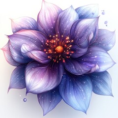 Fototapeta premium Radiant, lavender flower, glittering petals. Delicate, intricate details