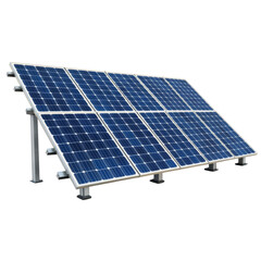 Solar panels arranged in modern structure, showcasing renewable energy technology and sustainability