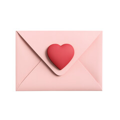 Pink envelope with red heart design, symbolizing love and affection, perfect for romantic occasions
